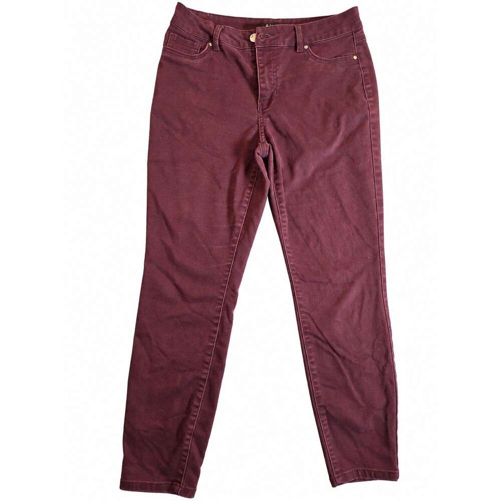 Burgundy Skinny Jeans Women’s Size 6 Stretch Denim Wine Plum